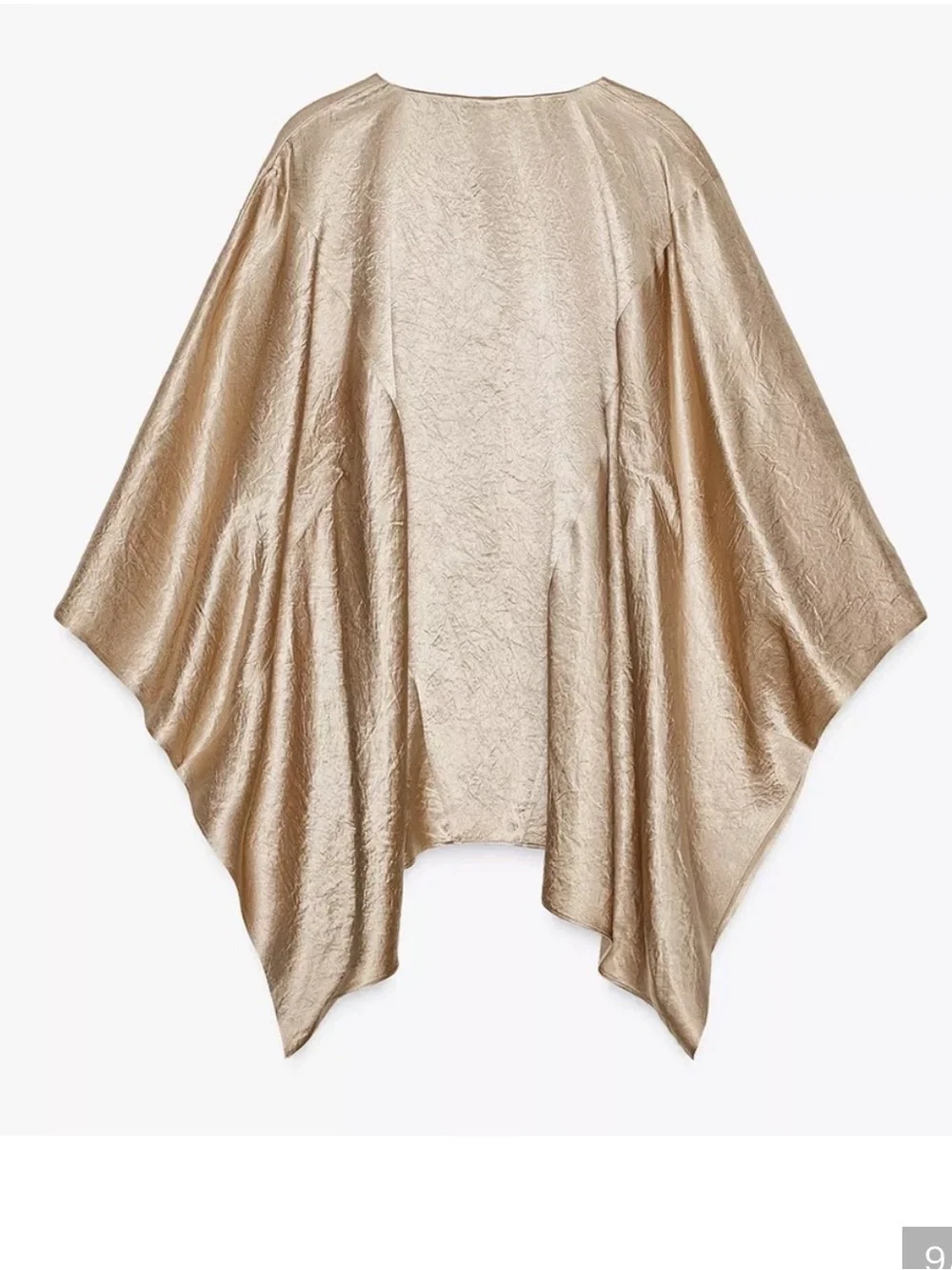 Zara NWT 2 piece SET Satin gold oversized flowy top & with plastic waist pants